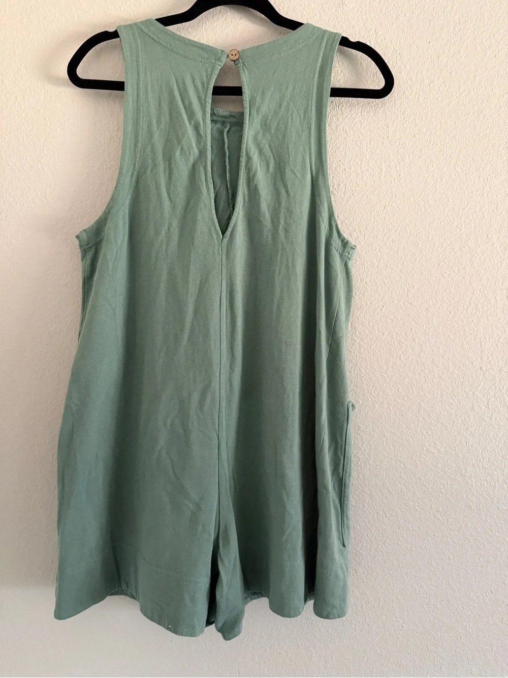 Free People Beach Elliot Romper Green Sleeveless Pockets